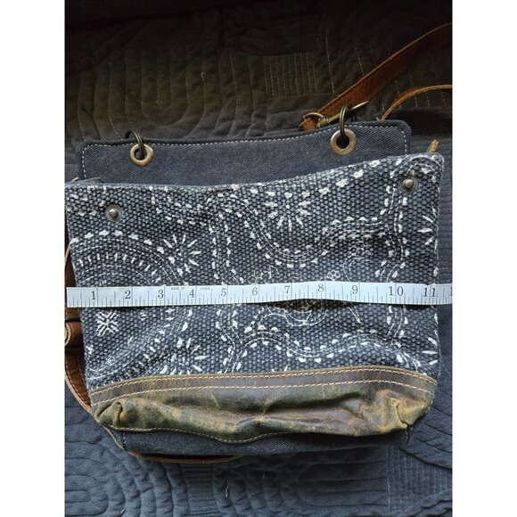 Myra Bags Upcycled Canvas Convertable Crossbody Handbag - Picture 6 of 7